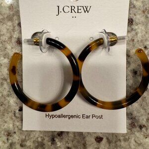 J. Crew Tortoise Hoop Earrings NWT